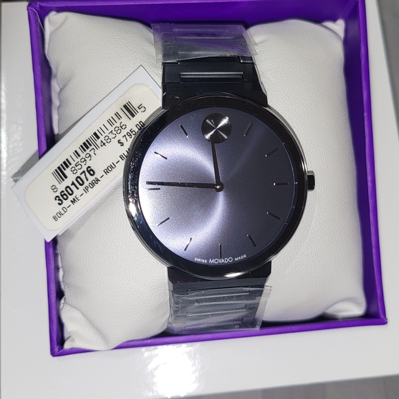 Movado Men's Black and Silver Watch
